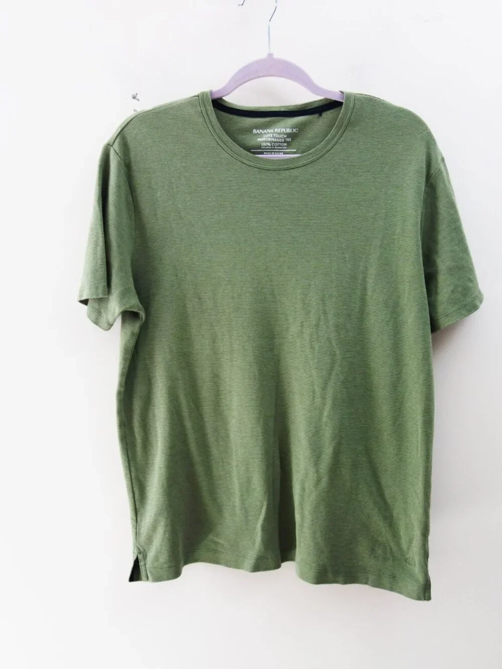 Banana Republic Men's Luxe Touch Performance Tee 100% Cotton Green (XL) NWOT!